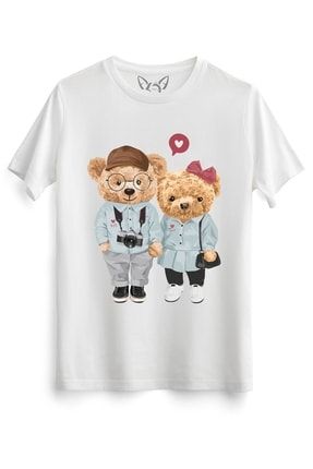 Cute Coupletedy Bear Beyaz Tshirt 94217