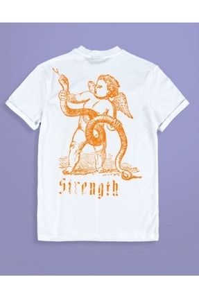 Erkek Beyaz Strength Street Style Tişört Pl1458by PL1458BY