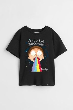 Rick And Morty Goodbye Moonman Özel Tasarım Baskılı Unisex Çocuk Tişört 0552712sda170406