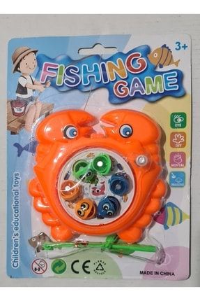 Fishing Game Mıknatıslı Kurmalı Mini Balık Tutma Yakalama Oyunu Balık turuncu-oltalı