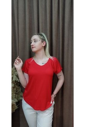 Kadın Viskon Duble Kol Basic T-shirt BB-045