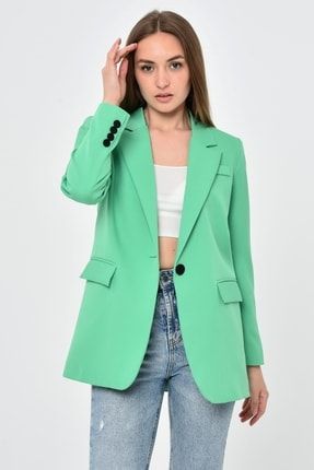 Kadın Blazer Ceket - Yeşil Renk XF20200000038