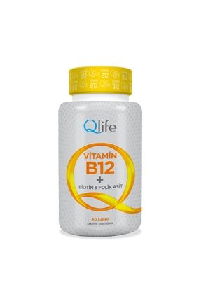 Qlife Vitamin B12 + Biotin & Folik Asit 60 Kapsül Q-life335
