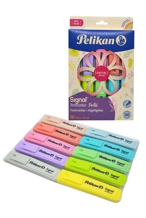 Signal Textmarker 10 Renk Pastel Fosforlu Kalem Seti pelikan 6 lı fosforlu kalem
