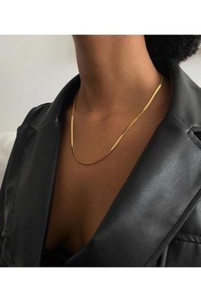 Uzun 60 Cm Italyan Ezme Zincir Kolye Kadın Gold Çelik Üzeri Altın Kaplama Garanti Belgeli JDN168KLY