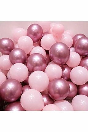 10'lu Krom Pembe - Pastel Pembe Balon SET00018