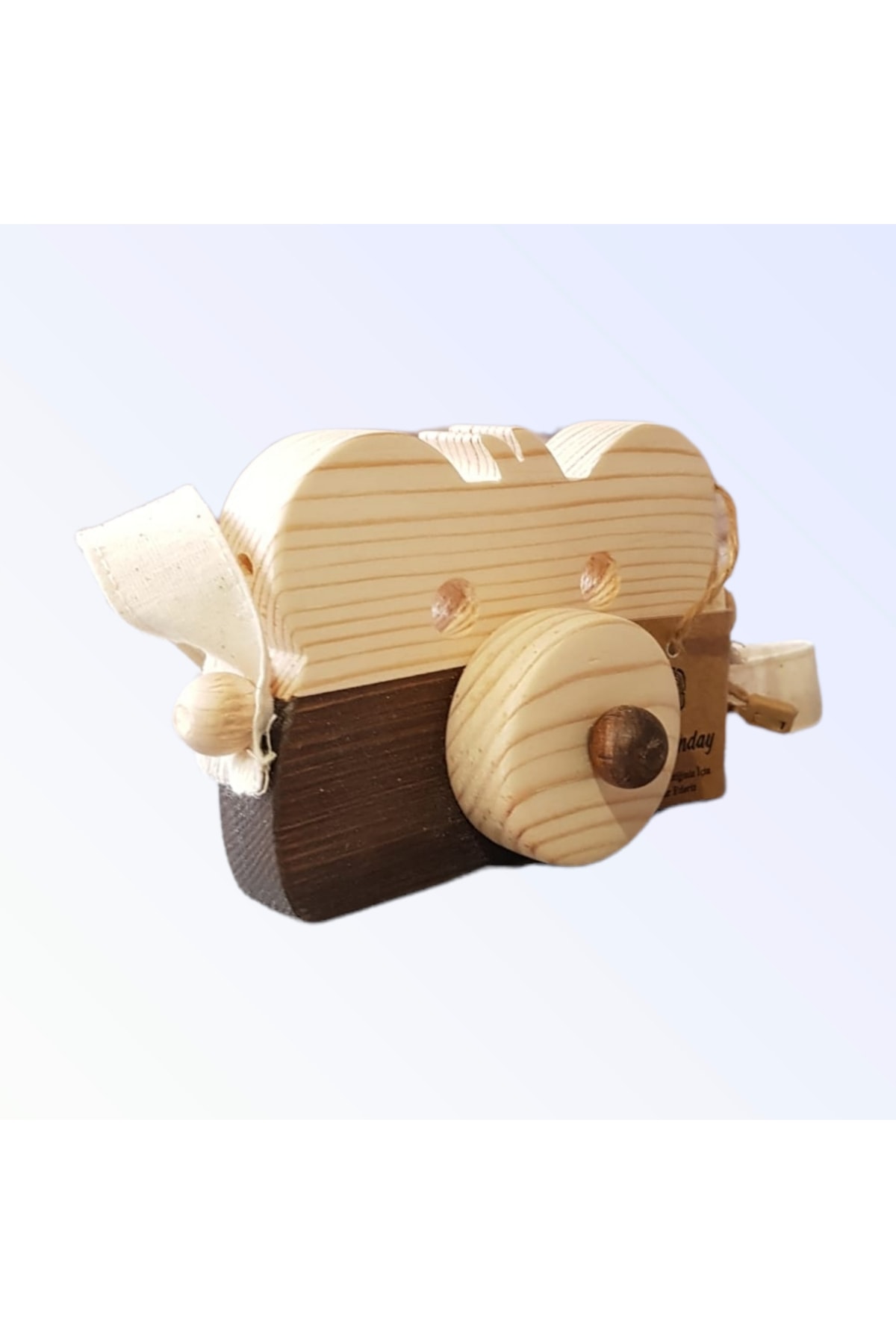 aswood Ahşap Eğitici Oyuncak Ayıcık Fotoğraf Makinesi, Şirin Oyuncak Kamera, Hayvan Oyuncak - Kahverengi fotoğrafı 3 (önizleme)