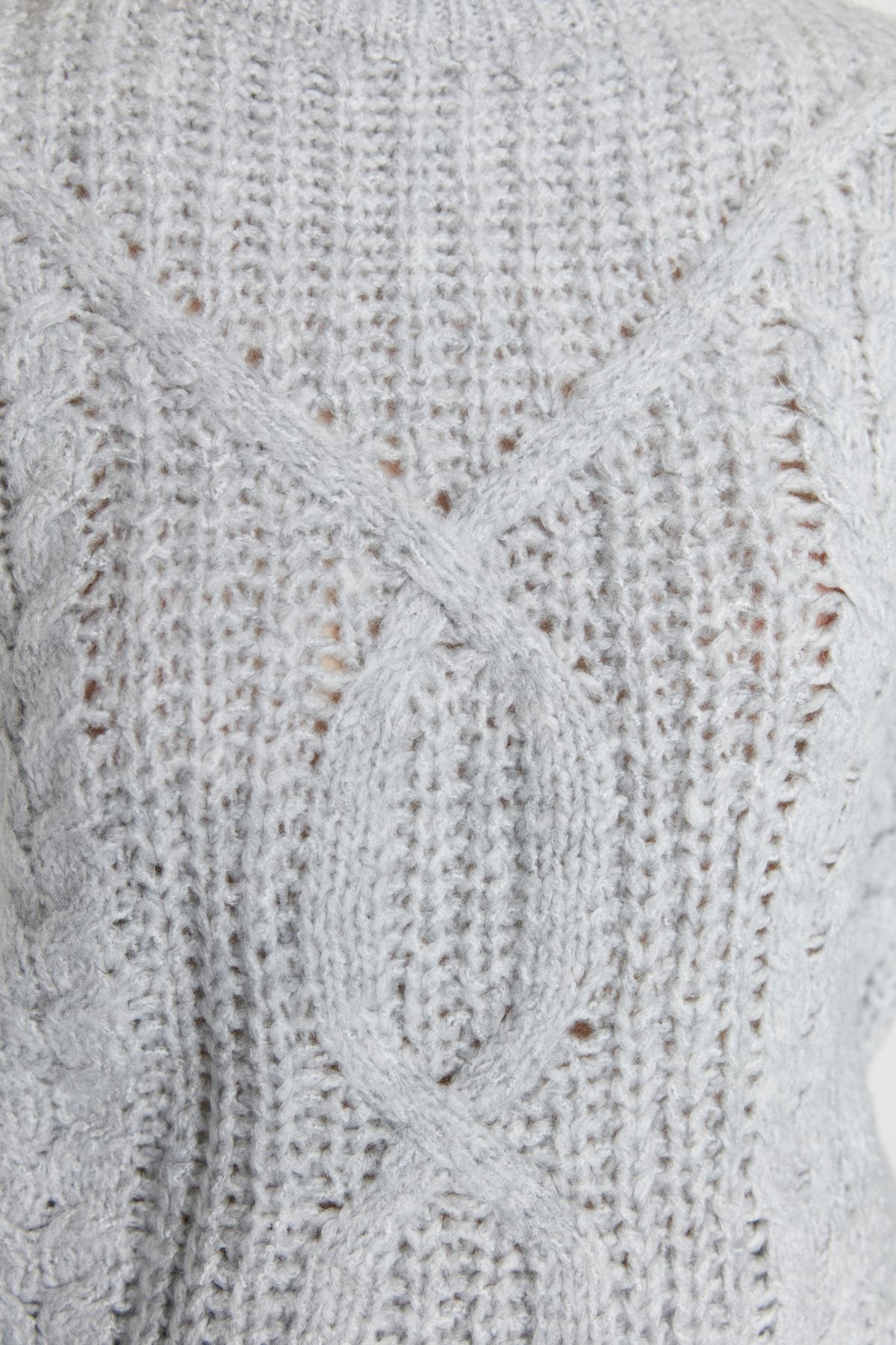 Trendyol Collection-Широк сив плетен пуловер - мека текстура Twoaw20Kz0171 4