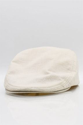 Erkek Cotton Bej Flat Cap Kasket Şapka KLH7042
