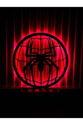Örümcek Led Işıklı Tablo- Ahşap Led-35cm-kırmızı DRN753