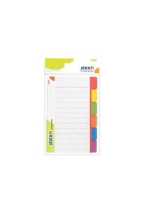 Stickn Divider Notes 6 Canlı Renk Seperatörlü Yapışkanlı Not Kağı 525141749