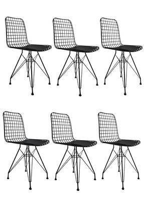 Knsz kafes tel sandalyesi 6 lı mazlum syhsyh ofis cafe bahçe mutfak Kenzsnd0016