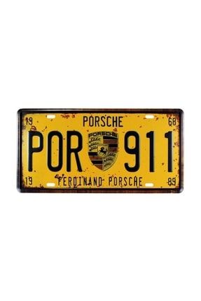 Vintage Metal Plaka Porsche 911 15x30 3034