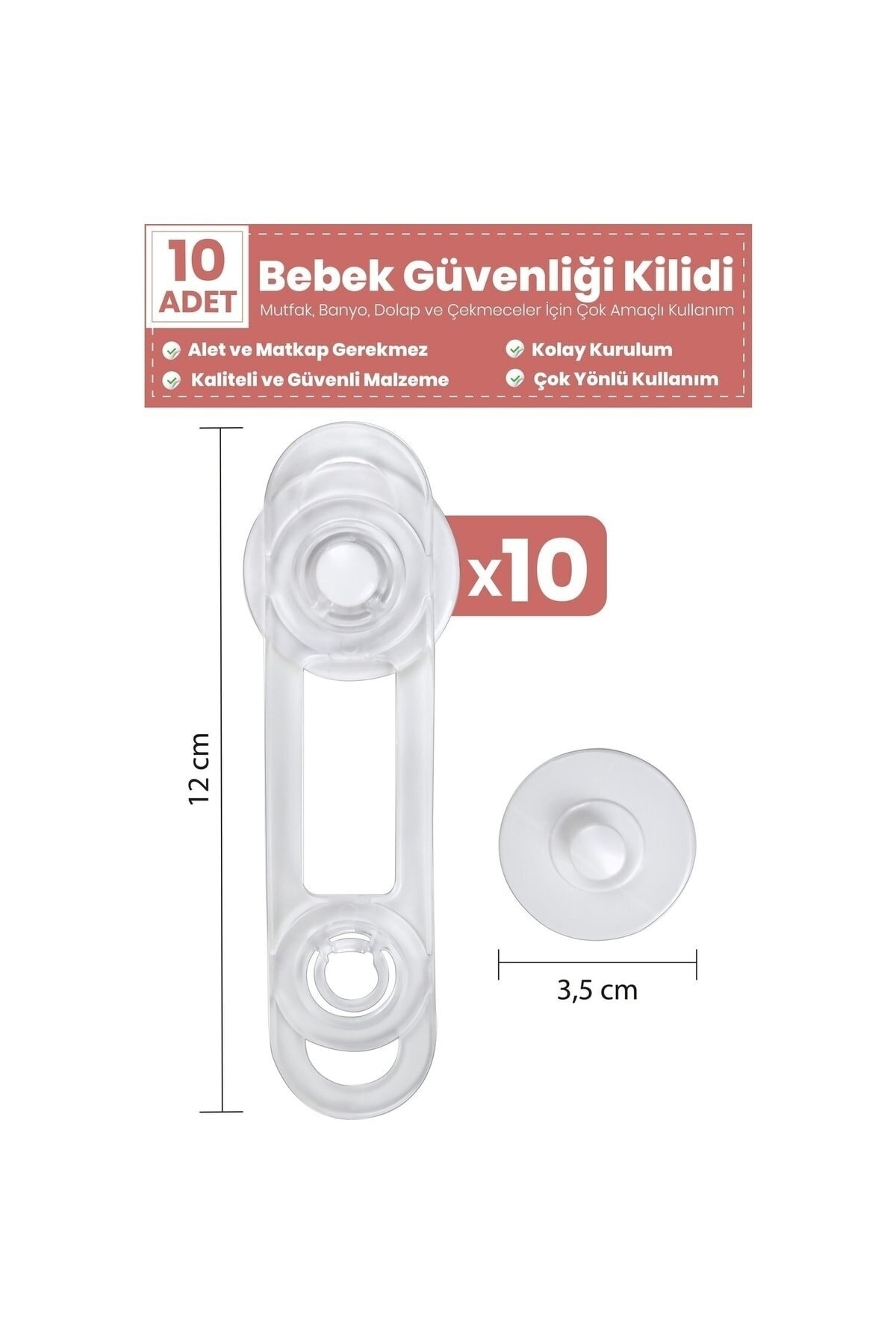Lira 10 Adet Çocuk Çekmece Kilidi Ve Dolap Kilidi Bebek Güvenlik Koruma Kilidi Koruyucu Kilit 10 Adet fotoğrafı 3 (önizleme)
