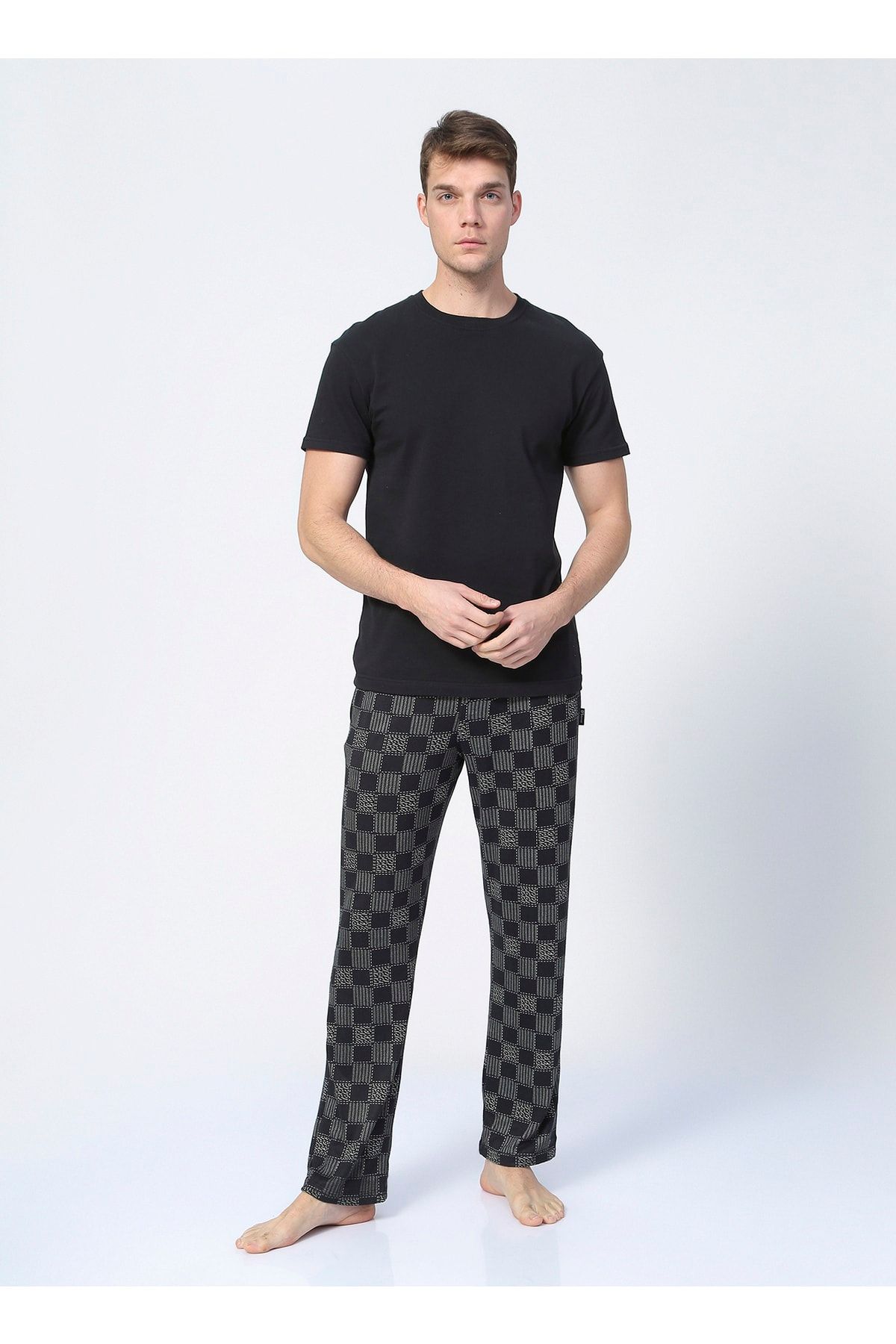 D'S Damat Normal Kalıp Haki Erkek Pijama Alt