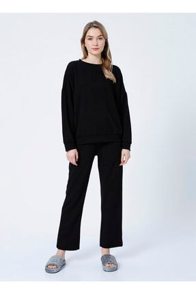 Homewear Koleksiyonu Siyah Kadın Sweatshirt 5002798570