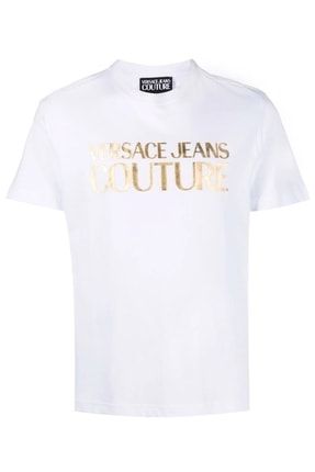Gold Logo Baskı Classic Beyaz T-shirt V71290S028900