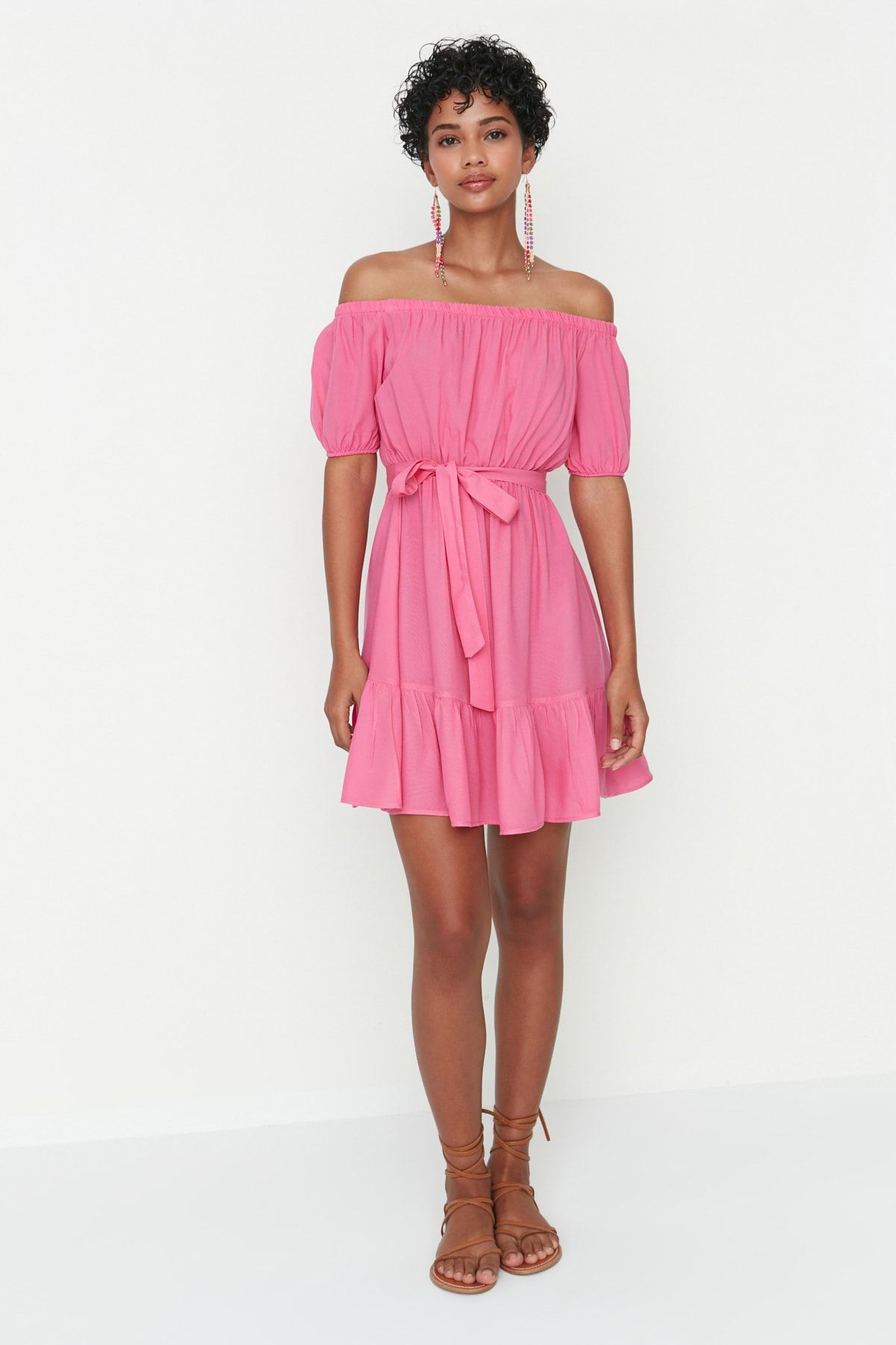 Trendyol Collection Kleid Rosa A-Linie Fast ausverkauft