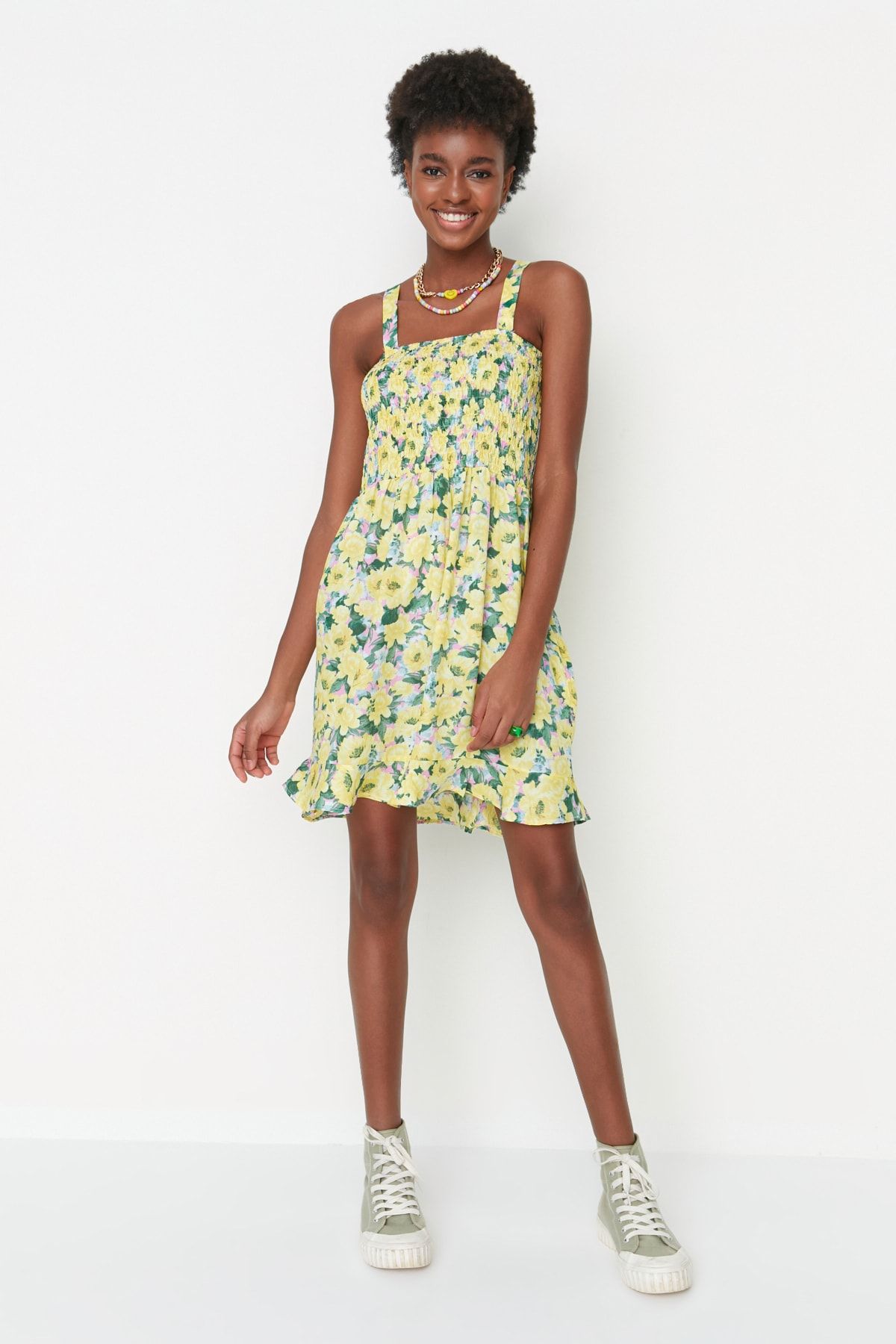 Forever 21 yellow outlet floral dress