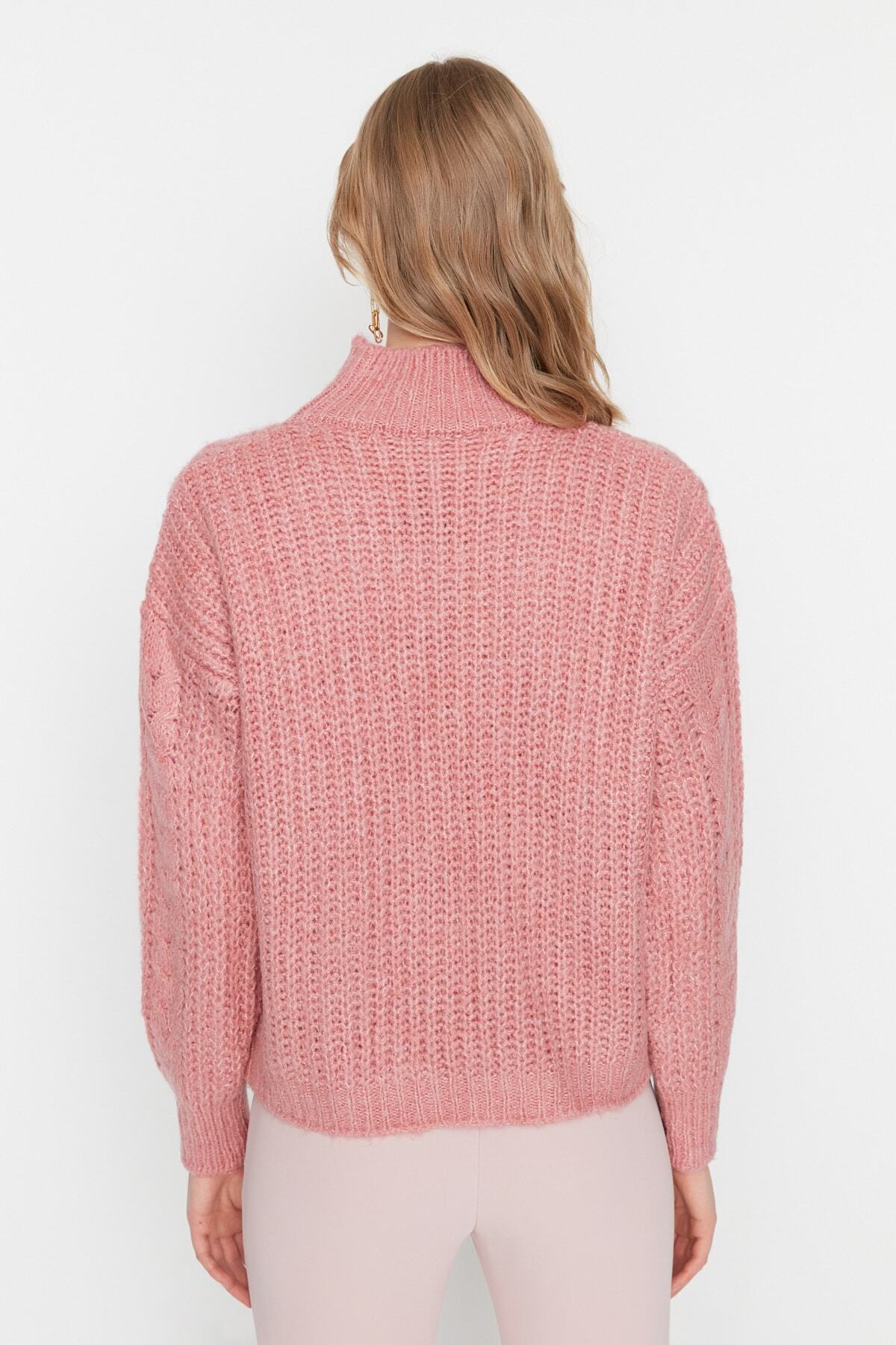 Trendyol Collection-Pulover de tricotaj cu textura pudra cu potrivire lata - TWOAW20KZ0171 5