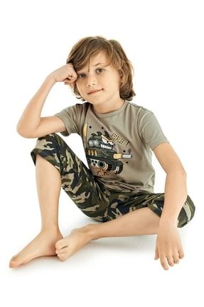 Kamuflaj Desenli Erkek Çocuk Yazlık Pijama Takımı 11556