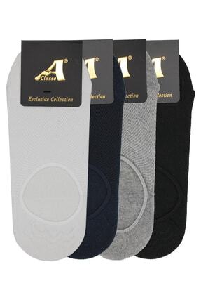 A CLASSE 4'lü Paket Pike Örgü Patik-çetik Çorap (SPOR AYAKKABIDAN GÖRÜNMEZ)