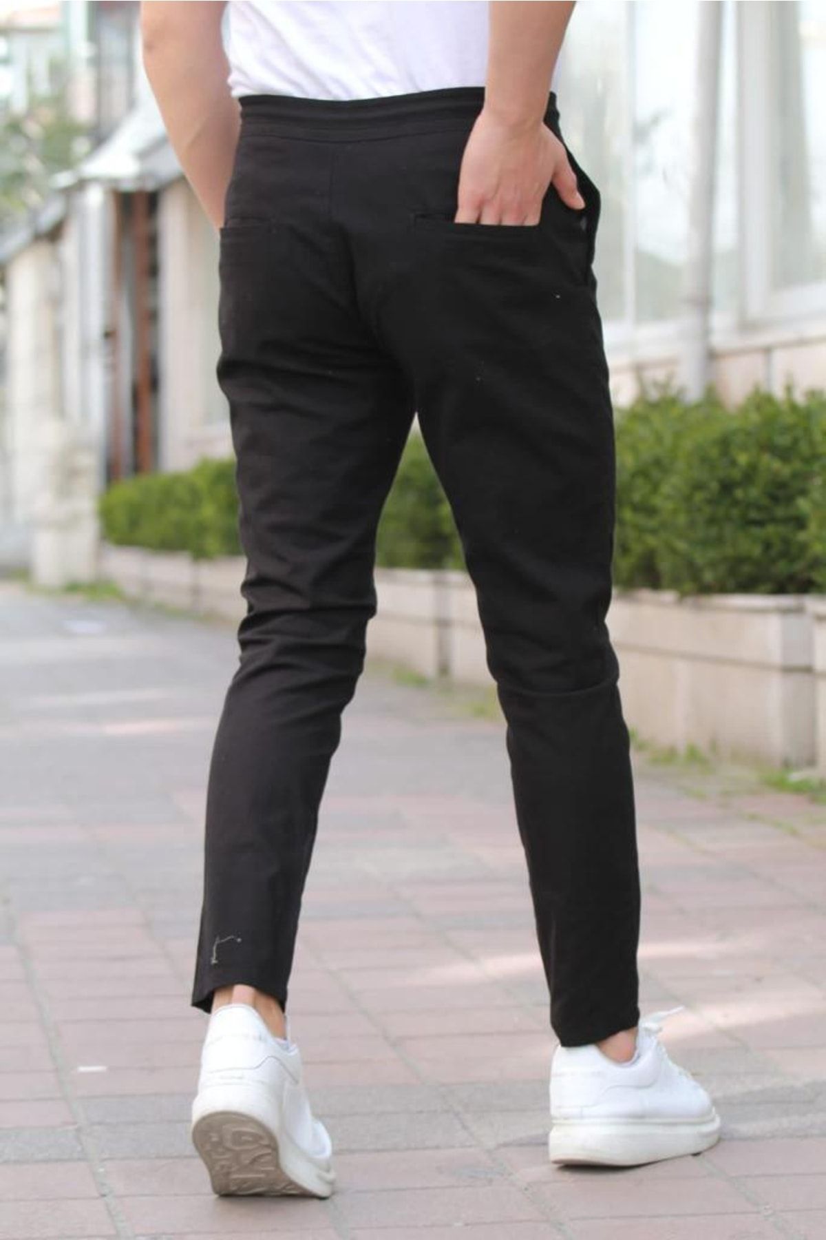 Tarz Cool-Black Men's Eganis Stringed Jogger Buttoned Fabric Trousers-jggrkmpnt01r0131 4