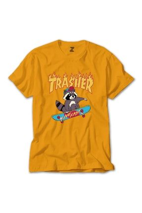 Thrasher Skate Racoon Sarı Tişört RT0062