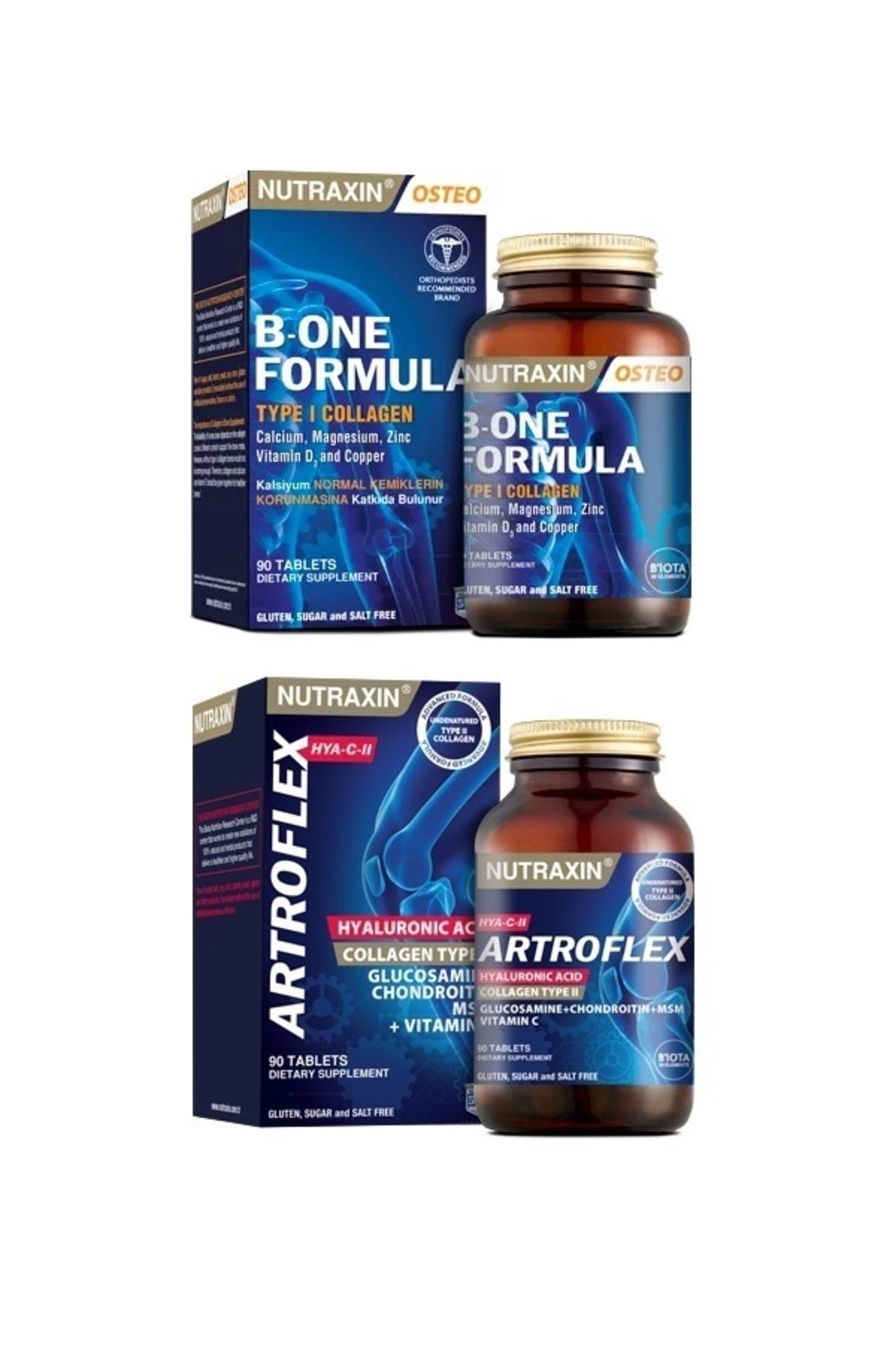 Nutraxin-B-One Formula 90 Tablets + Hya C-Ii Glucosamine Series 90 Tablets 1