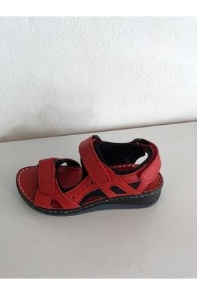 Sandalet Kırmızı Hakiki Deri 970