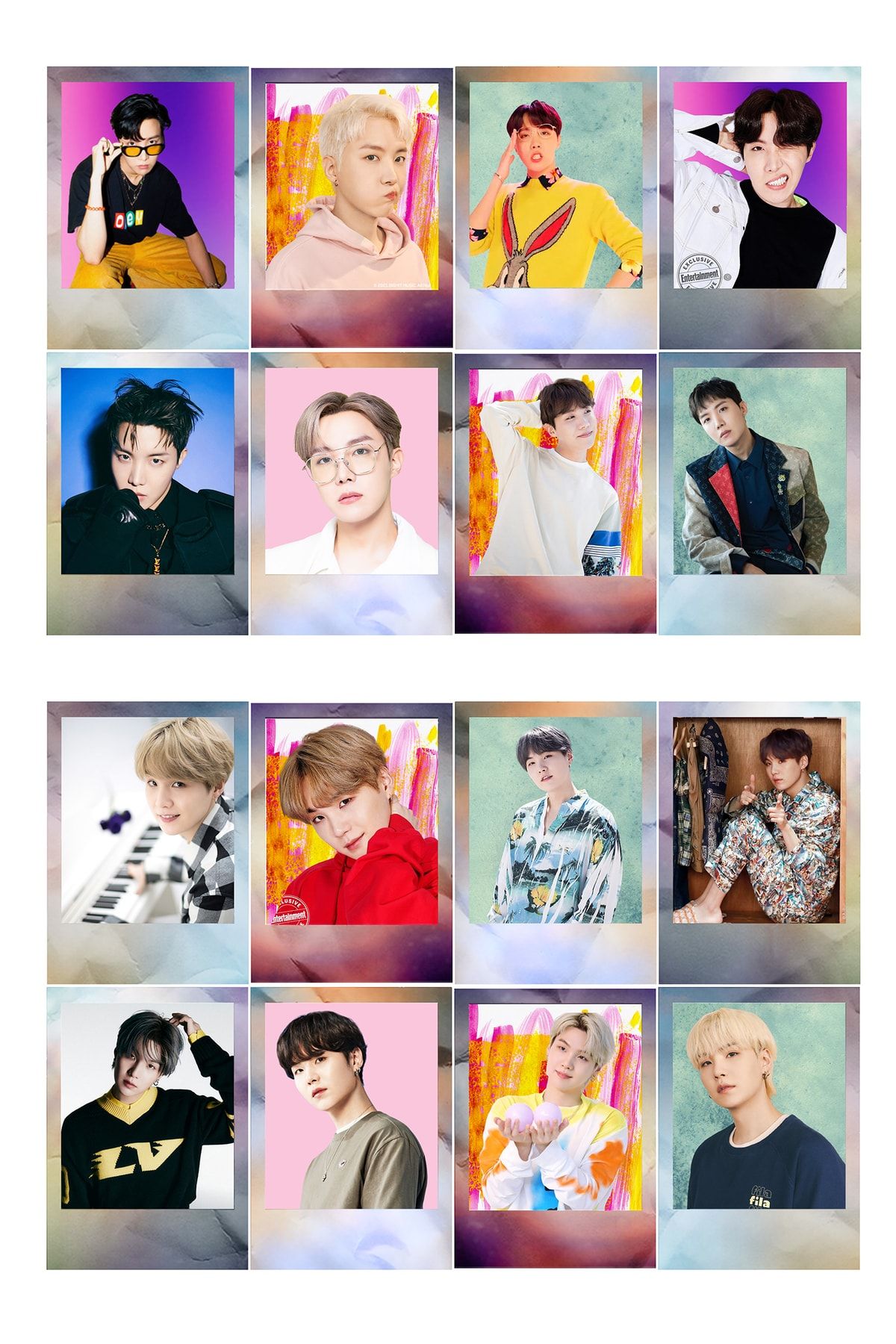 Güneş Kırtasiye Set De Cărți Foto Bts Jhope Și Suga 16 Piese Imprimare Strălucitoare - One Size