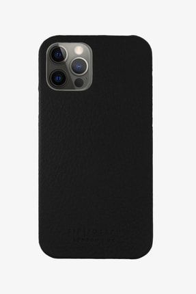 Iphone 12 Pro Max Hakiki Deri Siyah Telefon Kılıfı SJ12PROMAX