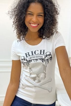 Kurukafa Crystal Taşlı Kadın T-shirt 713