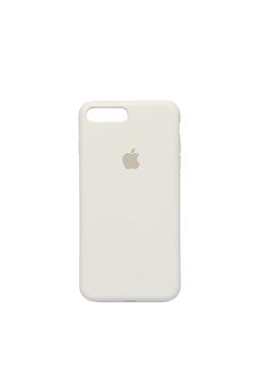 Apple Iphone 7/8 Plus Uyumlu Altı Kapalı Logolu Lansman Kılıf Kapak Krem CLL0006