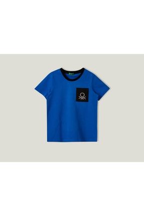 Cep Detaylı Erkek Çocuk Tshirt Bnt-b052 Mavi BNT-B052