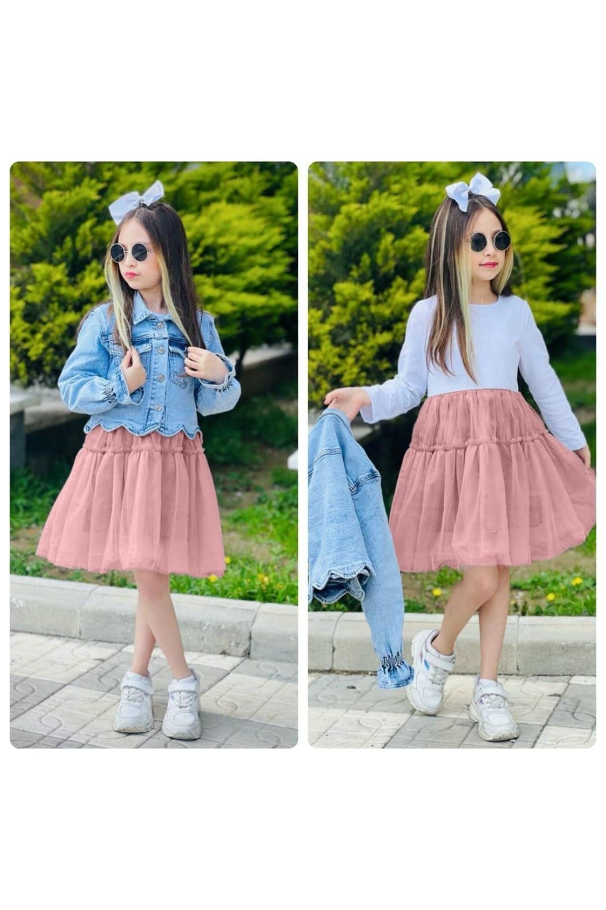 Denim jacket shop with tulle