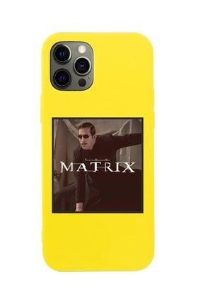 Iphone 13 Pro Sarı Lansman Matrix Tasarımlı Içi Süet Kaplı Kılıf IP13P-LM65
