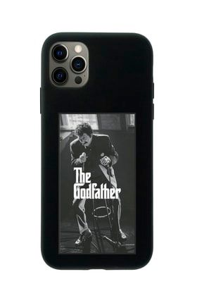 Iphone 12 Pro Siyah Lansman Müslüm Godfather Tasarımlı Içi Süet Kaplı Kılıf IP12P-LMG67