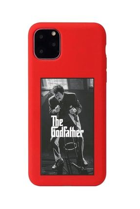 Iphone 11 Pro Max Kırmızı Lansman Müslüm Godfather Tasarımlı Içi Süet Kaplı Kılıf IP11PM-LMG67