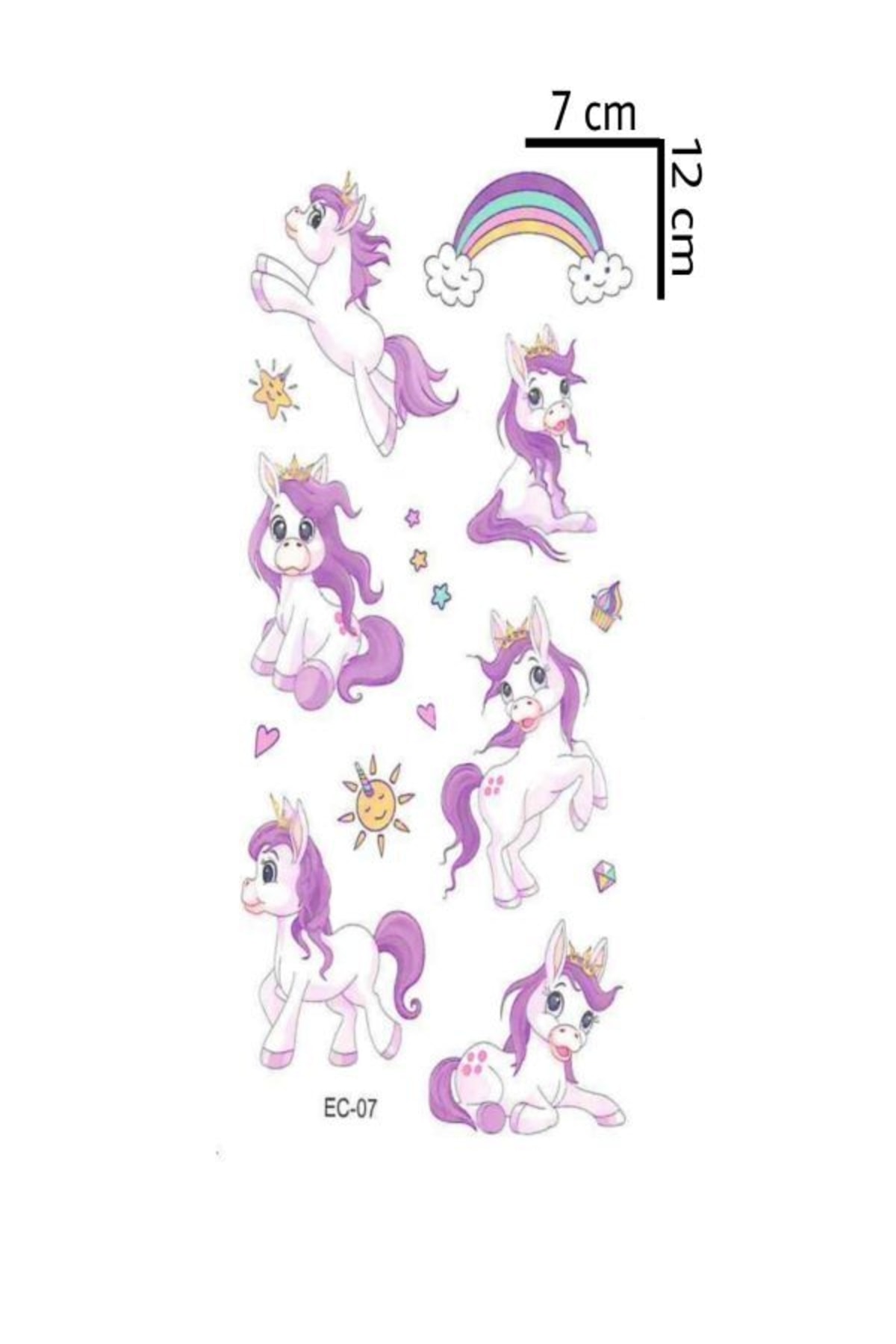 Mecit Tuhafiye Pony Unicorn Geçici Dövme