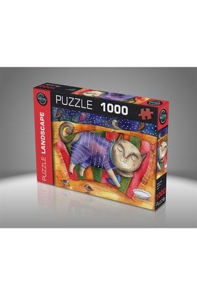 Uykucu Kedi Desenli 1000 Parça Puzzle BMNPZ4