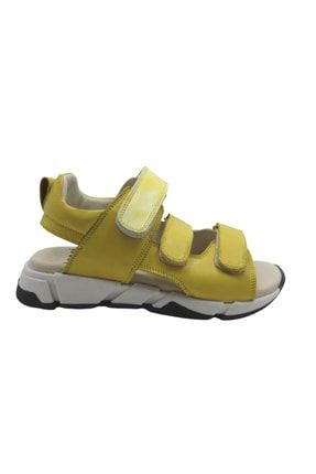 Sarı Hakiki Deri Sandalet 3052