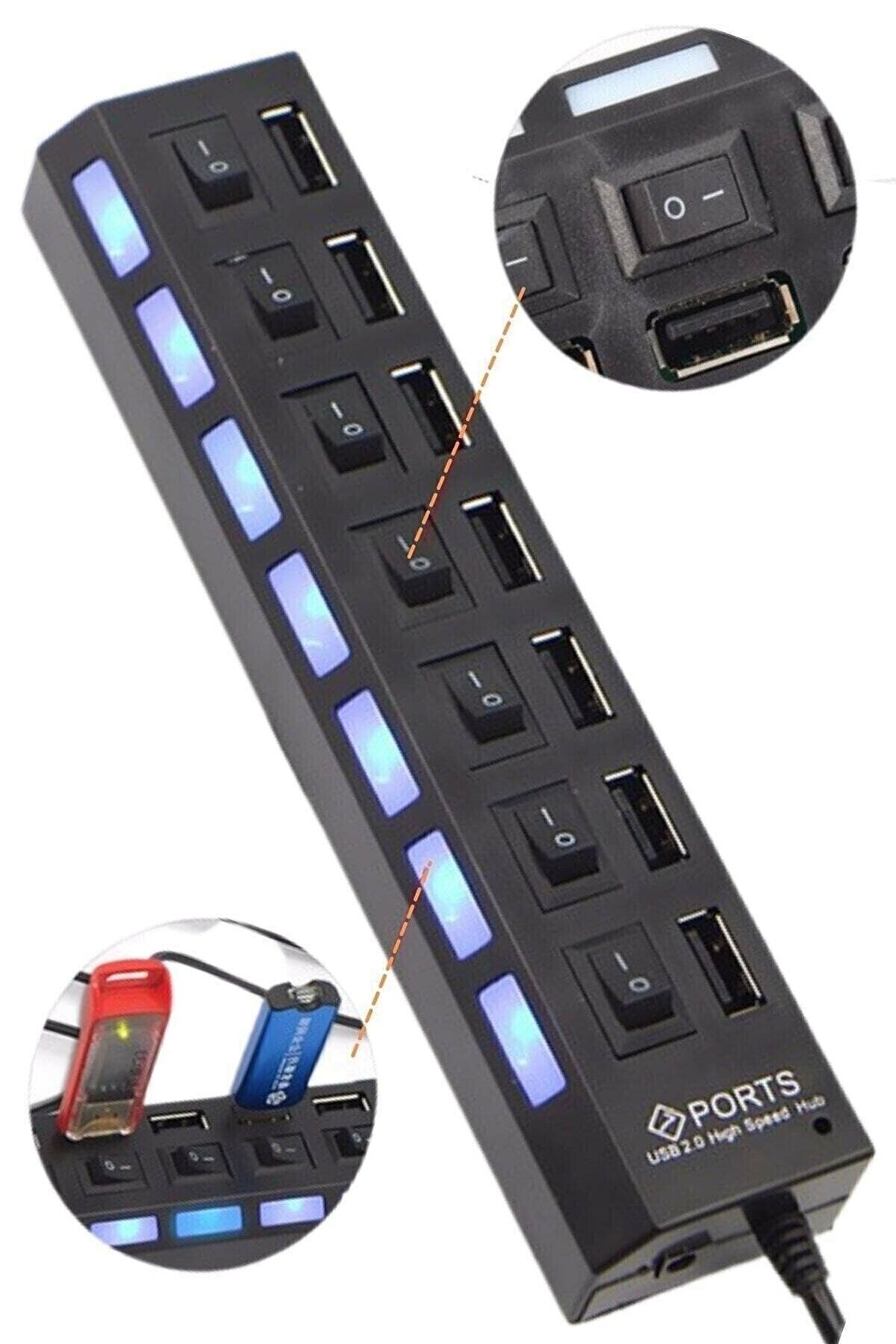 gnctech-7 Port USB Multiplexer Super Speed 2.0 7 Port USB Replicator Data Charging Cable 4