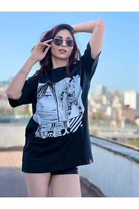 Attack On Titan Mikasa Siyah Unisex T-shirt tişört-attack-mikasa