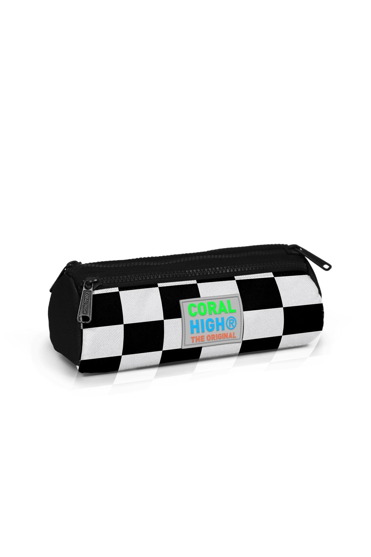 Coral High-Black Checkered Four Compartment Primary School Bag Set - With USB Port 6