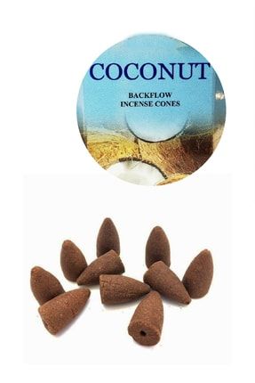 Geri Akış Şelale Tütsü Konisi 10 Adet Coconat Kokulu Tütsü Backlow 44bckcc