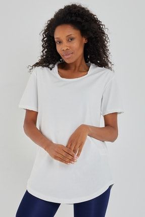 Tarz Cool Women Kırık Beyaz Pis Yaka Salaş T-shirt-xktcps001r02s XXKTCPS001