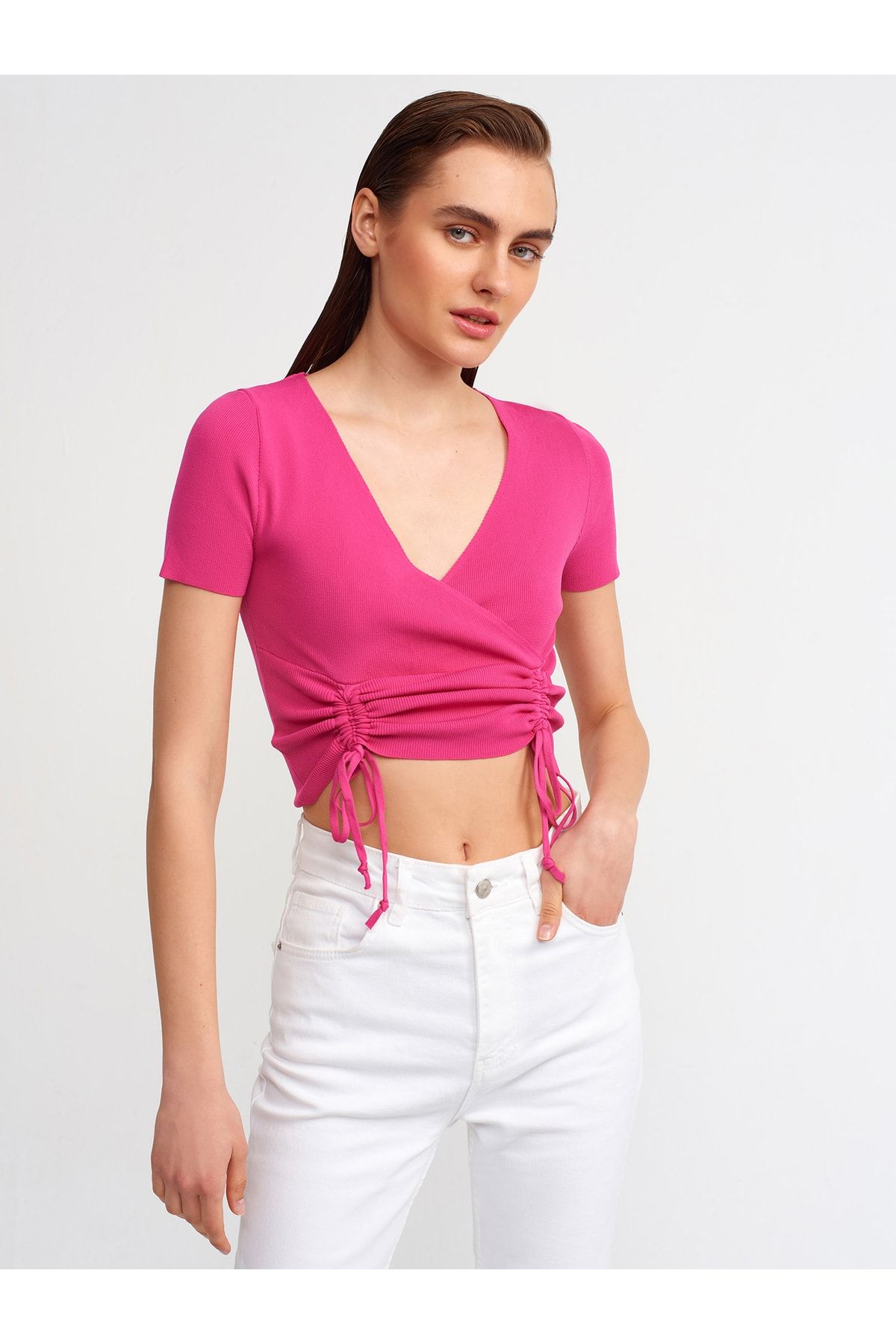 Dilvin Bluse Rosa Figurbetont