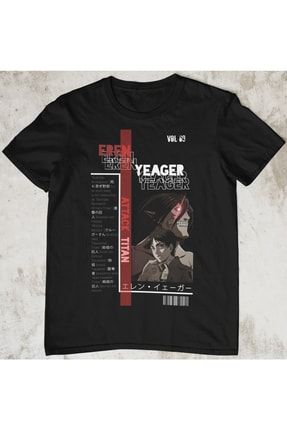 Akiki Tasarım, Eren Yeager, Anime - Manga, Siyah Oversize Tişört, Xl Beden AK10267SO
