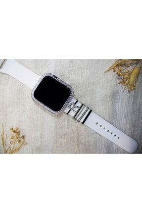 Apple Watch Harfli Gümüş Renk Kordon Aksesuarı Charm Seti R Harfi 16610